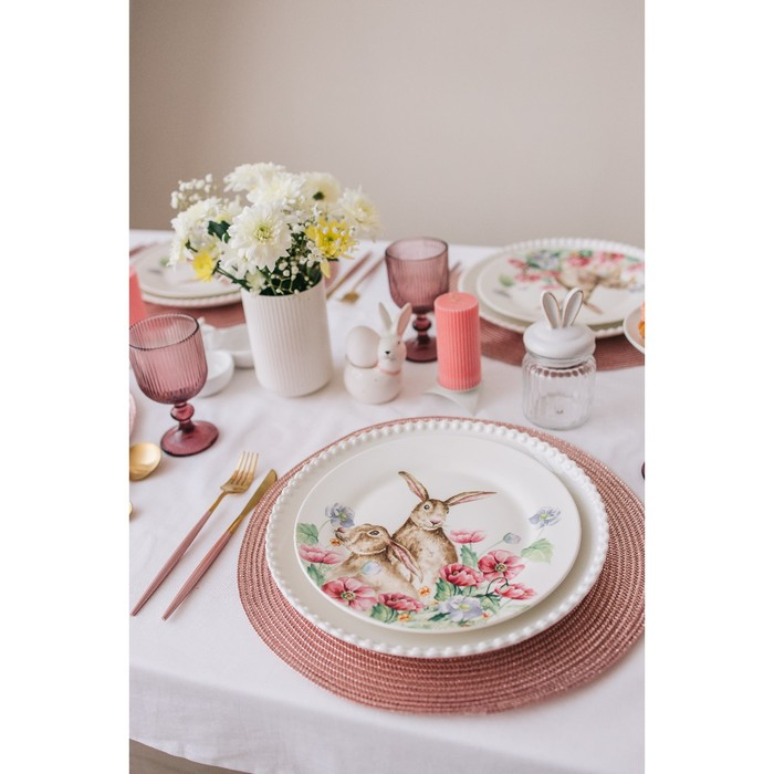 Тарелка фарфоровая обеденная Magistro «Лакомка», d=30 см, цвет белый Тарелка фарфоровая обеденная Magistro «Лакомка», d=30 см, цвет белый