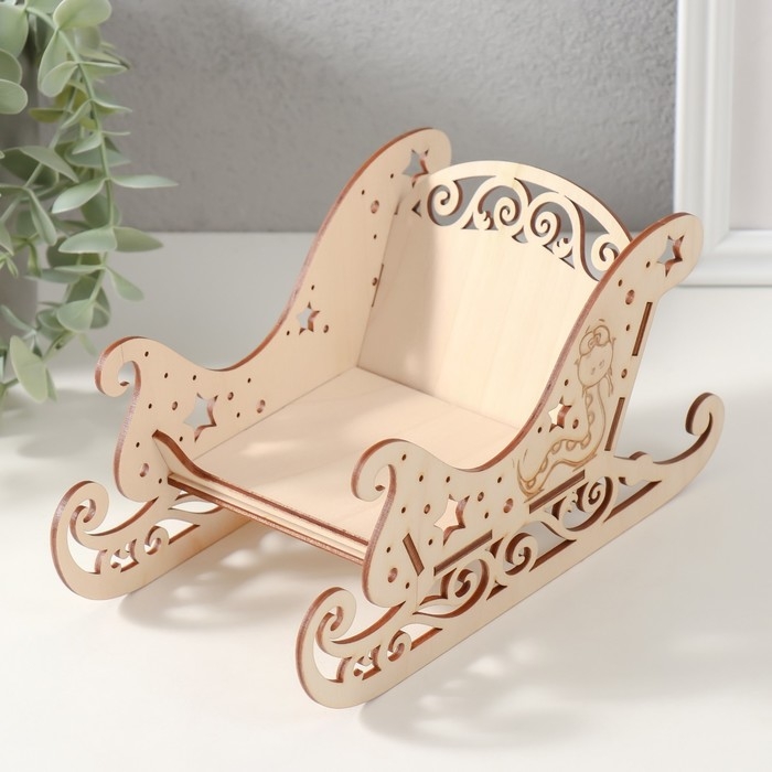 Шкатулка-сани  Шкатулка-сани "Змея. Звёздочка 21х10х10,5 см (набор 5 деталей)