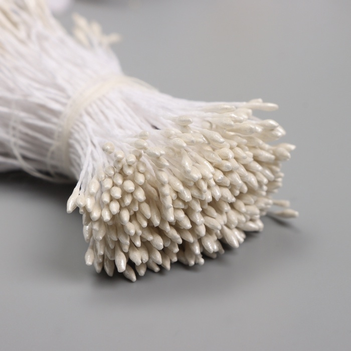 Тычинки для искусственных цветов глянец "Рисинки" белый перламутр длина 6 см набор 360 шт    1070521