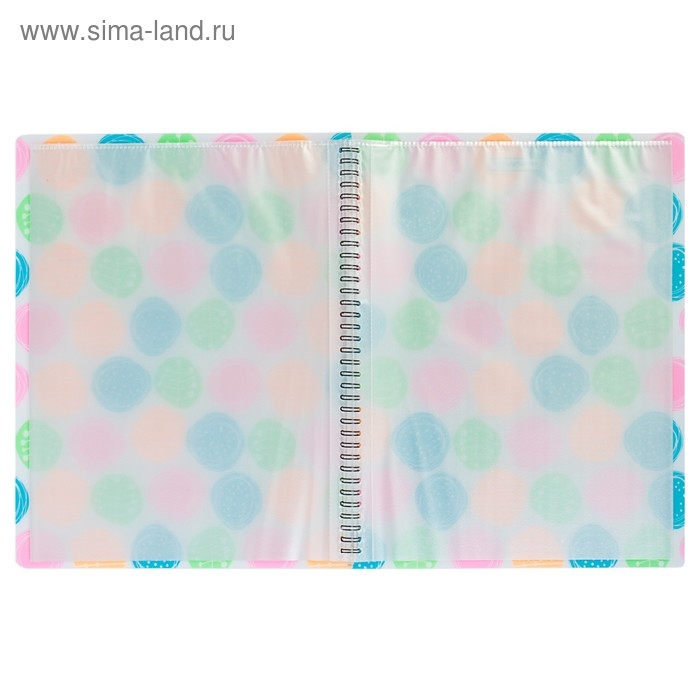 Папка А4 на спирали с 20 прозрачными вкладышами Buttons, тиснение - песок, толщина 550 мкм Папка А4 на спирали с 20 прозрачными вкладышами Buttons, тиснение - песок, толщина 550 мкм