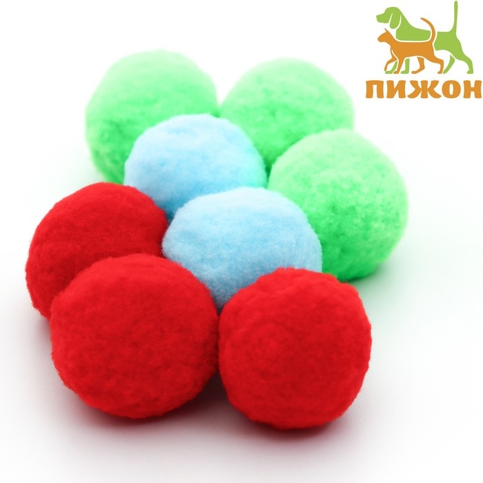 Набор плюшевых шариков 8 шт, микс цветов Набор плюшевых шариков 8 шт, микс цветов