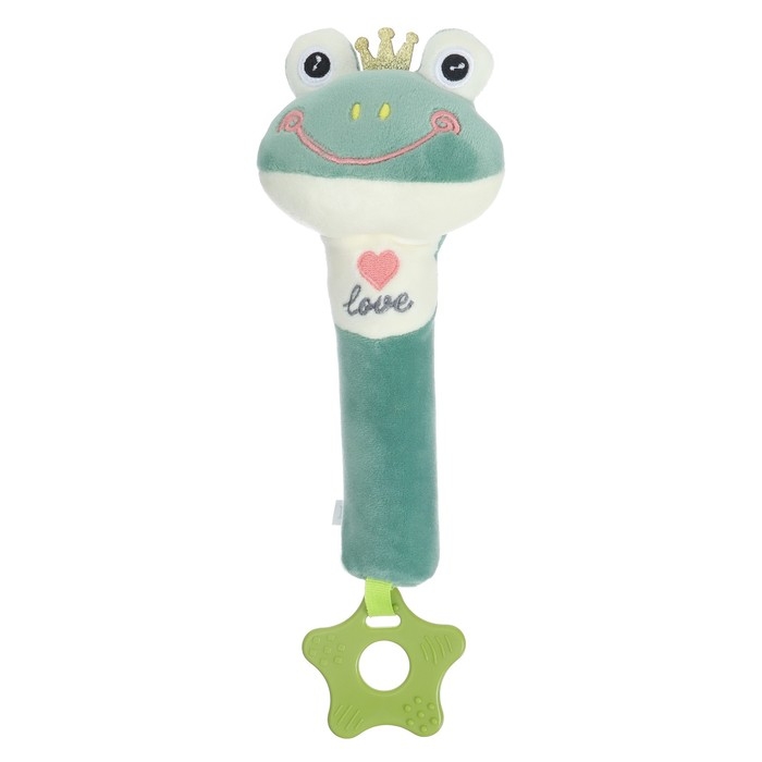 Пищалка - погремушка «Лягушастик», с прорезывателем, Крошка Я Пищалка - погремушка «Лягушастик», с прорезывателем, Крошка Я