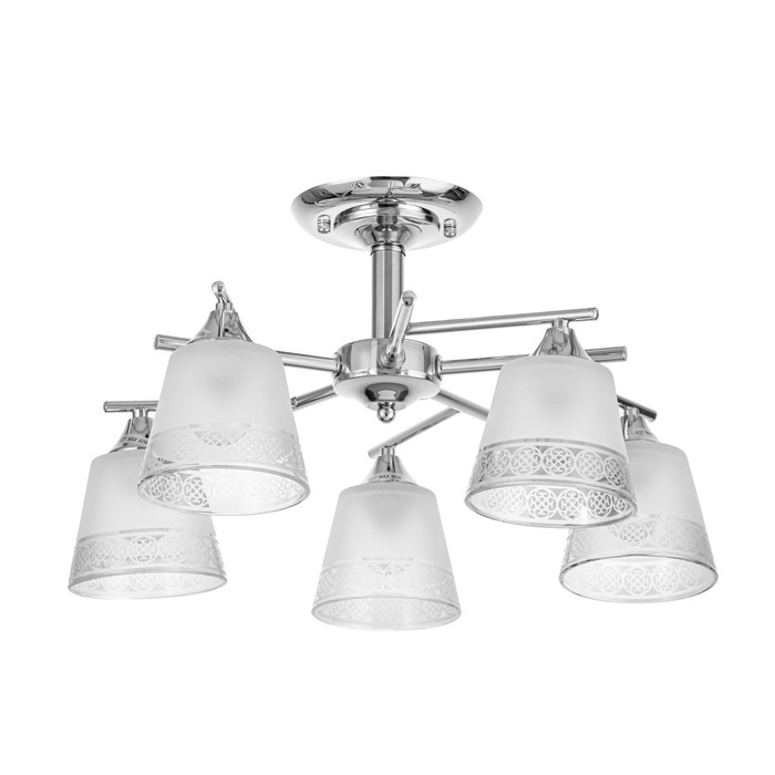 Светильник потолочный Ангела 52х52х27 , 5х60Вт Е27, Хром Светильник потолочный Ангела 52х52х27 , 5х60Вт Е27, Хром