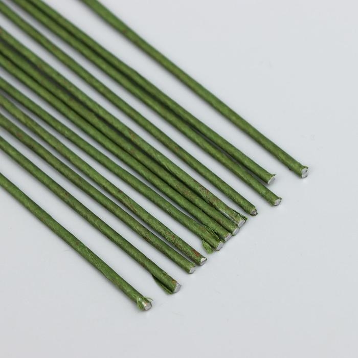 Проволока для творчества Проволока для творчества "Florico" 1.6 мм, 12 шт, 40 см, в бумажной оплётке, зелёный