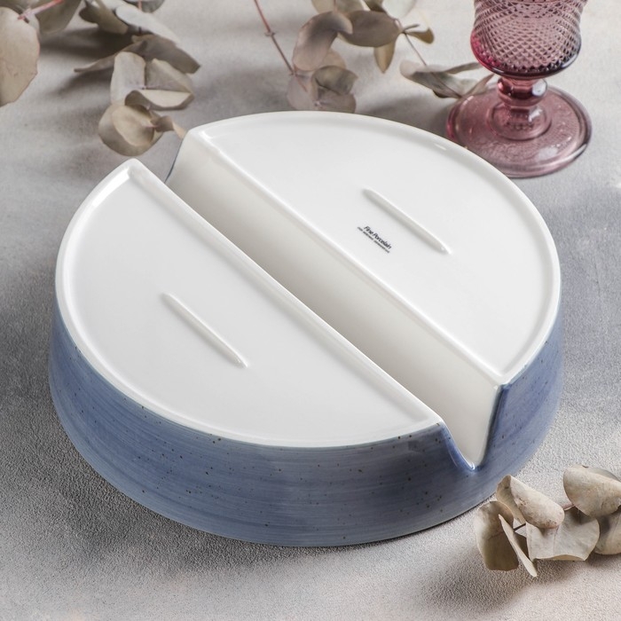 Форма для запекания из жаропрочной керамики с делениями «Сапфир», 1800 мл, d=26 см, цвет синий Форма для запекания из жаропрочной керамики с делениями «Сапфир», 1800 мл, d=26 см, цвет синий