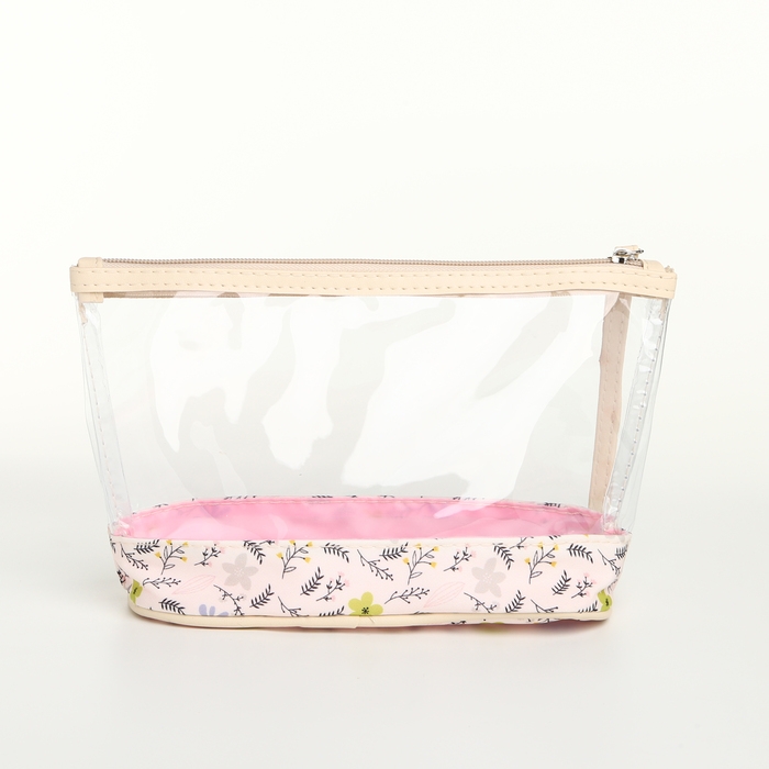 Набор косметичек 2 в 1 на молнии, цвет бежевый Набор косметичек 2 в 1 на молнии, цвет бежевый