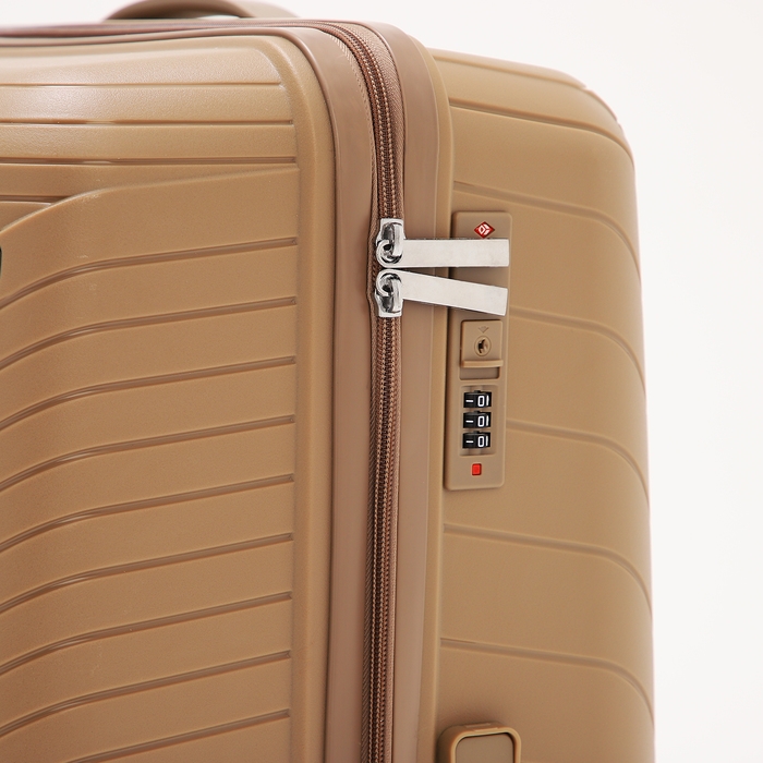 Чемодан большой 100 л (L), отдел на молнии, кодовый замок, 4 колеса, цвет коричневый Чемодан большой 100 л (L), отдел на молнии, кодовый замок, 4 колеса, цвет коричневый