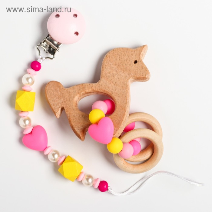 Подарочный набор: Держатель для соски-пустышки и прорезыватель «Принцесса», Mum&Baby Подарочный набор: Держатель для соски-пустышки и прорезыватель «Принцесса», Mum&Baby