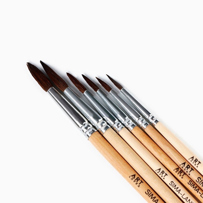 Кисть для рисования набор 6 шт. белка № 1,3,5,7,9,11 «Фрида» Кисть для рисования набор 6 шт. белка № 1,3,5,7,9,11 «Фрида»