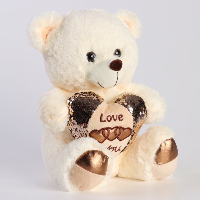 Мягкая игрушка «Мишка» с сердцем, 30 см, цвет светлый Мягкая игрушка «Мишка» с сердцем, 30 см, цвет светлый
