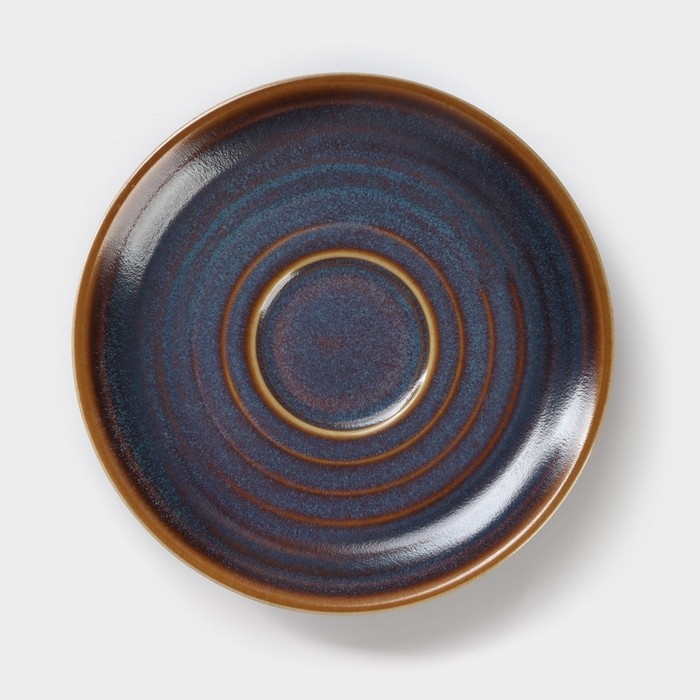 Блюдце фарфоровое Magistro Garland, d=14,2 см, цвет синий Блюдце фарфоровое Magistro Garland, d=14,2 см, цвет синий