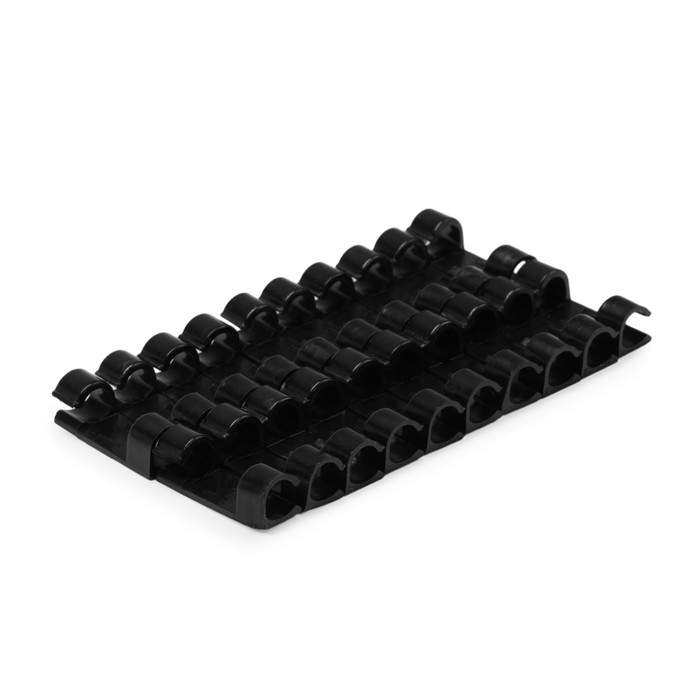 Держатель самоклеящийся для проводов и гирлянд ТУНДРА, 20 шт, цвет черный