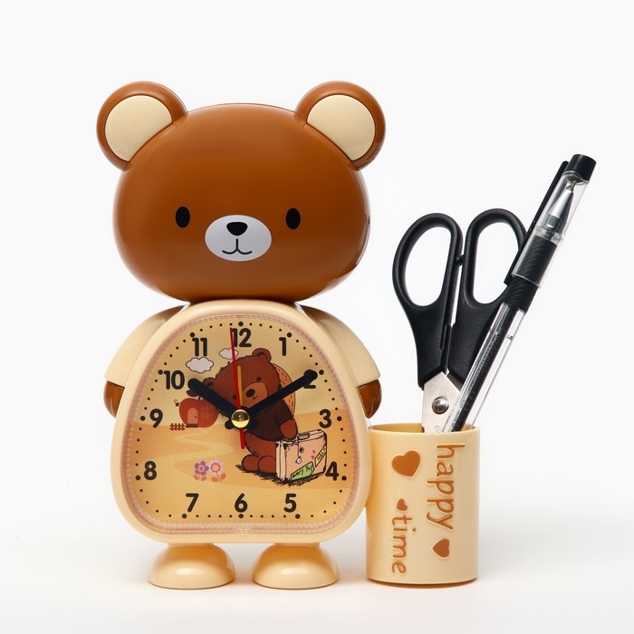 Будильник Будильник "Мишка", дискретный ход, 1АА, 17 х 4 х 12 см