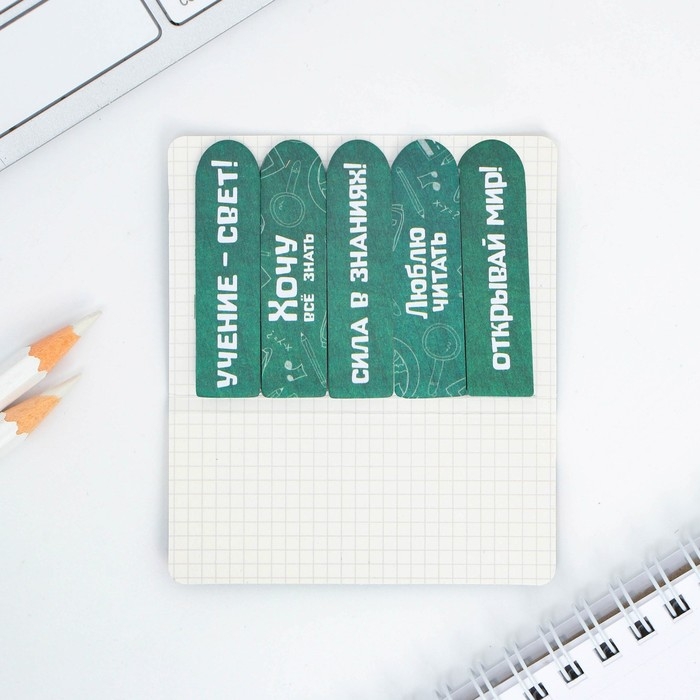 Набор стикеров-закладок &laquo;Ученик, Познавай мир!&raquo;, 5 шт, 20 л