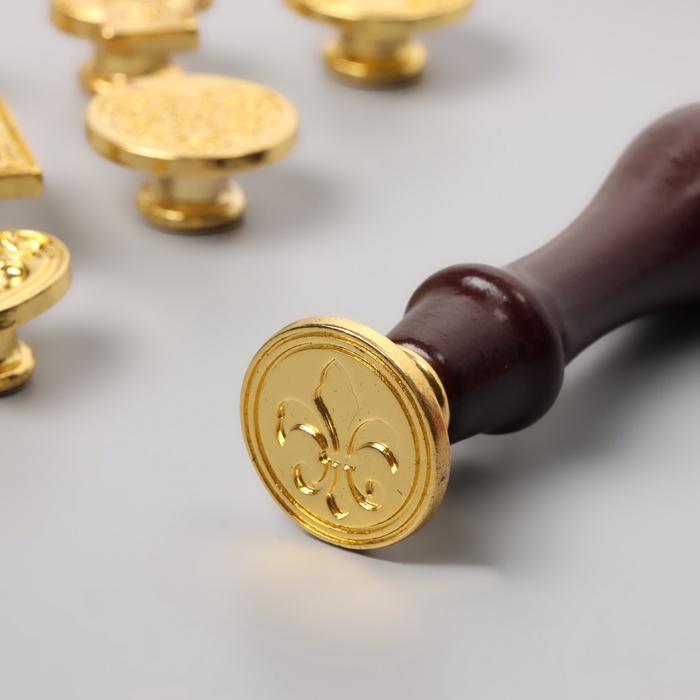 Набор печатей для сургуча с деревянной ручкой "Классика и растения"