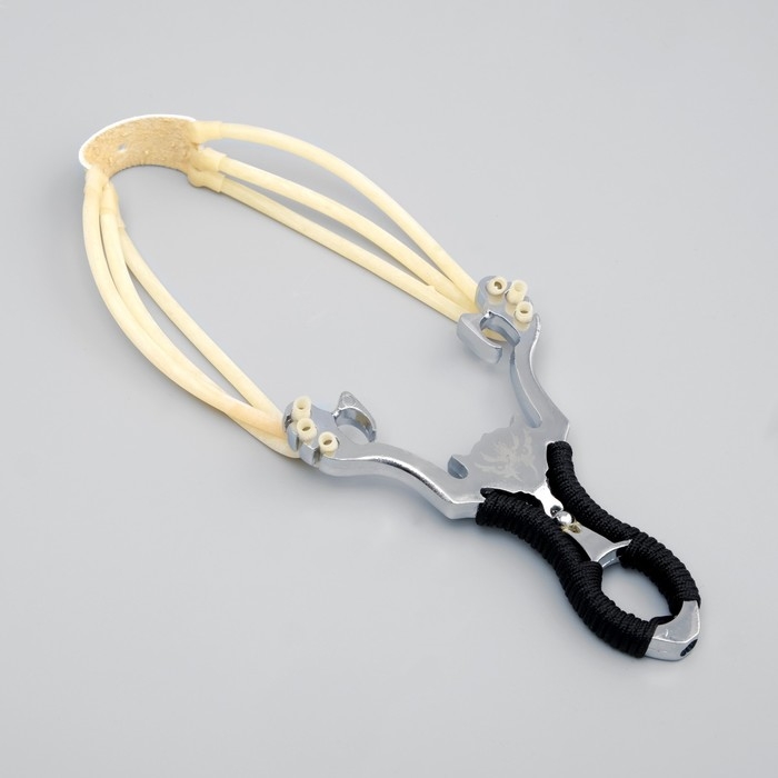 Рогатка металлическая Рогатка металлическая "Взгляд дракона" в текстильной оплётке, 17 см, чёрная