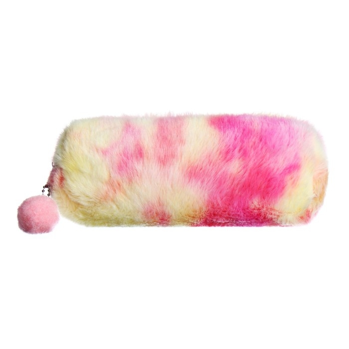 Пенал школьный меховой на молнии Calligrata Пенал школьный меховой на молнии Calligrata "Бамбошка", микс