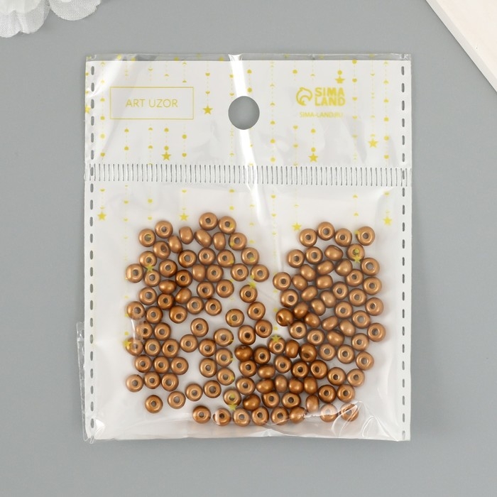 Бисер стекло 6/0  Бисер стекло 6/0 "Металлик. Медь" 10 гр