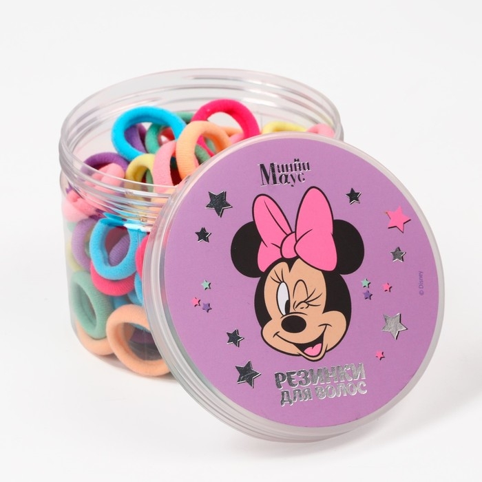 Набор резинок для волос 100 шт, 1.5 см, Минни Маус Набор резинок для волос 100 шт, 1.5 см, Минни Маус