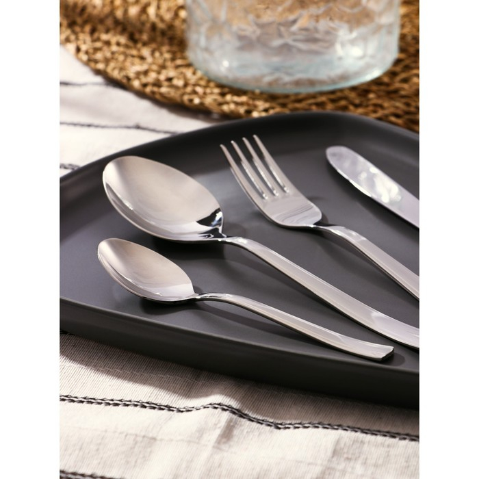 Набор столовый «Торжество», 24 предмета, толщина 2 мм, картонная коробка, цвет серебряный Набор столовый «Торжество», 24 предмета, толщина 2 мм, картонная коробка, цвет серебряный