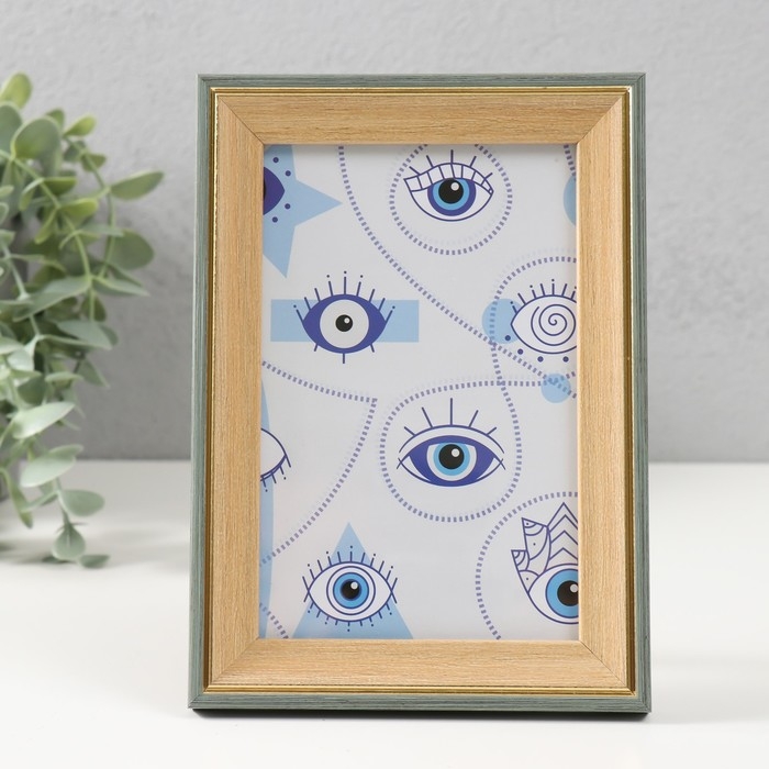 Фоторамка пластик 10х15 см Фоторамка пластик 10х15 см "Дерево с золотой каймой" 12х17 см