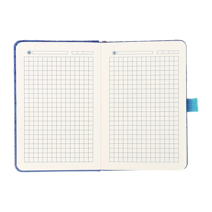 Ежедневник недатированный, формат А6, 100 листов, в клетку, обложка кожзам, на резинке, синий Ежедневник недатированный, формат А6, 100 листов, в клетку, обложка кожзам, на резинке, синий