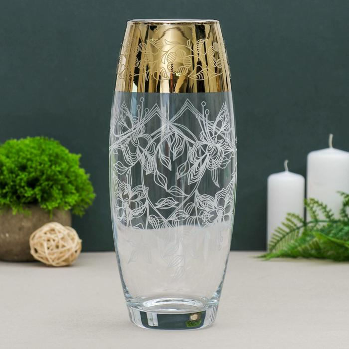 Ваза Ваза "Климатис". Флора с гравировкой и напылением d-7,5х10х26