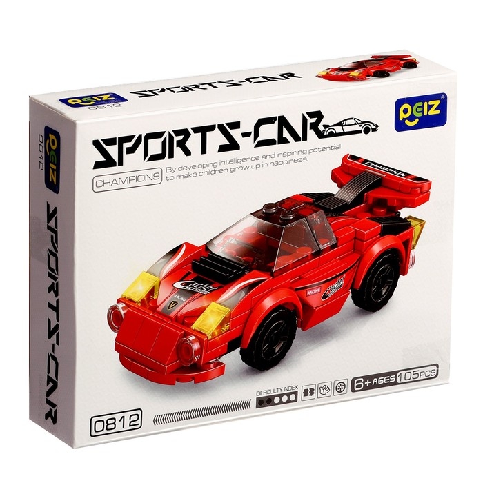 Конструктор Гонка &laquo;Спорткар&raquo;, 105 деталей