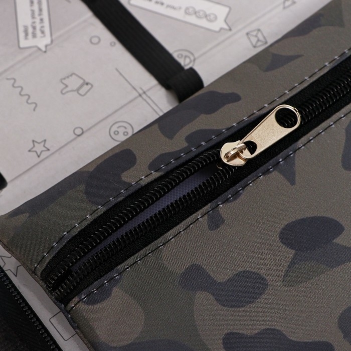 Пенал 1 секция 140 х 210 х 40 мм, откидной карман и косметичка, тканевый, Calligrata TOP Content Пенал 1 секция 140 х 210 х 40 мм, откидной карман и косметичка, тканевый, Calligrata TOP Content "Кот камуфляж"