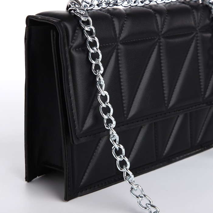 Сумка женская на клапане, 22х15х6 см, цвет чёрный Сумка женская на клапане, 22х15х6 см, цвет чёрный