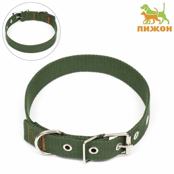 Ошейник брезентовый однослойный, 58 х 2,5 см, хаки Ошейник брезентовый однослойный, 58 х 2,5 см, хаки