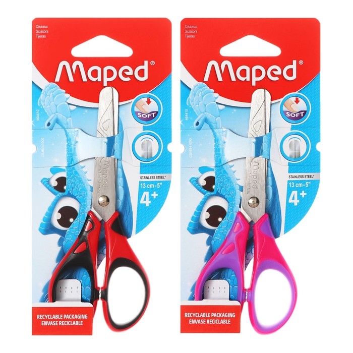 Ножницы детские 13 см, Essentials Soft, симметричные, прорезиненные ручки, микс Ножницы детские 13 см, Essentials Soft, симметричные, прорезиненные ручки, микс