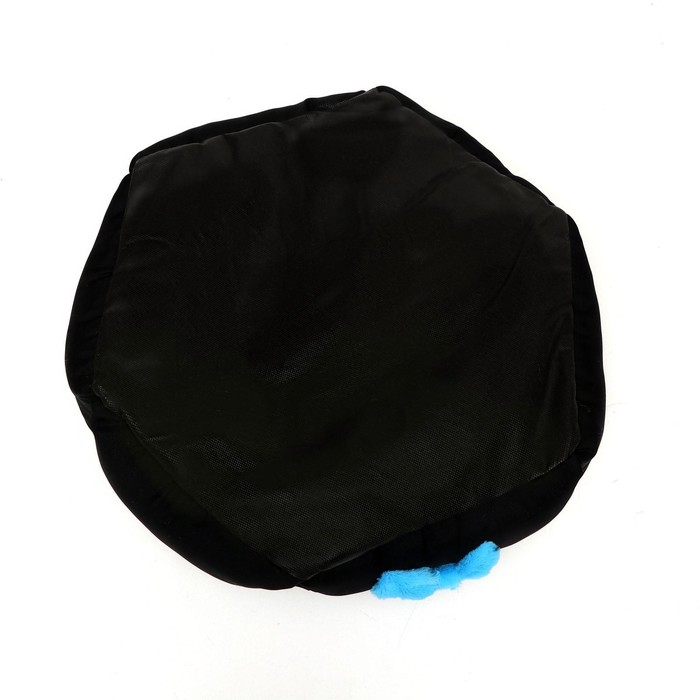 Лежанка  Лежанка "Принцесса", габардин, плюш, 50 х 50 х 15 см, чёрная/голубая