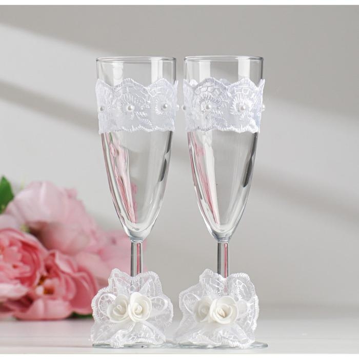 Комплект на стол молодожёнов Комплект на стол молодожёнов "Гармония", белый