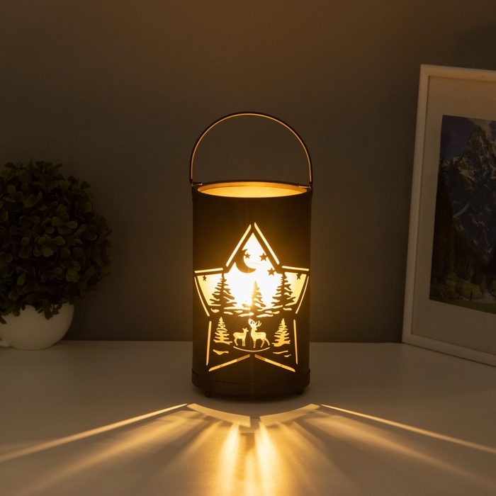 Светильник Светильник "Ночной лес" LED 3хААА черный 12х12х20,5см