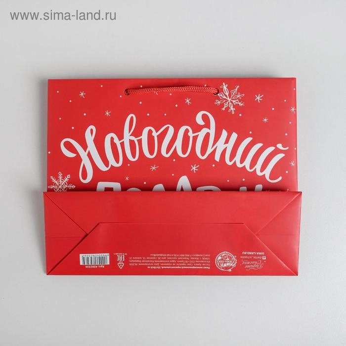 Пакет ламинированный горизонтальный «Новогодний подарок», MS 23 х 18 х 8 см, Новый год