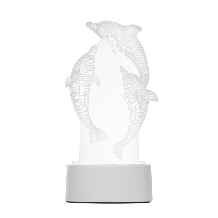 Светильник сенсорный Светильник сенсорный "Дельфины" LED 7 цветов USB/от батареек белый RISALUX