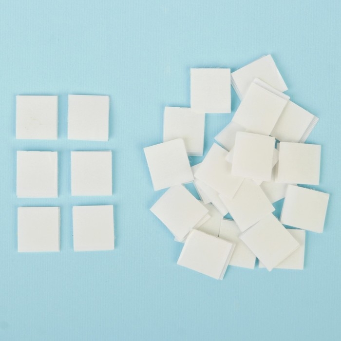 Липучка на клеевой основе «Квадрат», набор 30 шт., размер 1 шт: 2 × 2 см Липучка на клеевой основе «Квадрат», набор 30 шт., размер 1 шт: 2 × 2 см