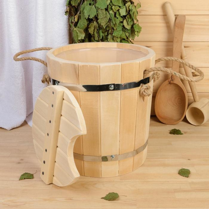 Запарник из липы, 9л, пластиковая вставка, с крышкой,  Запарник из липы, 9л, пластиковая вставка, с крышкой, "Добропаровъ"