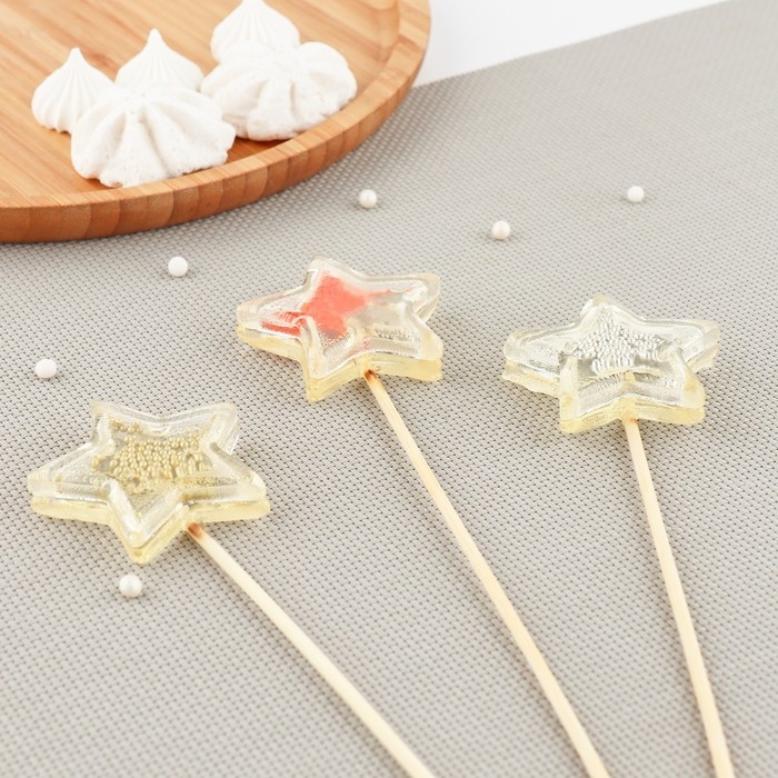 Силиконовый молд для леденцов и шоколада «Погремушка Звезды», цвет прозрачный Силиконовый молд для леденцов и шоколада «Погремушка Звезды», цвет прозрачный