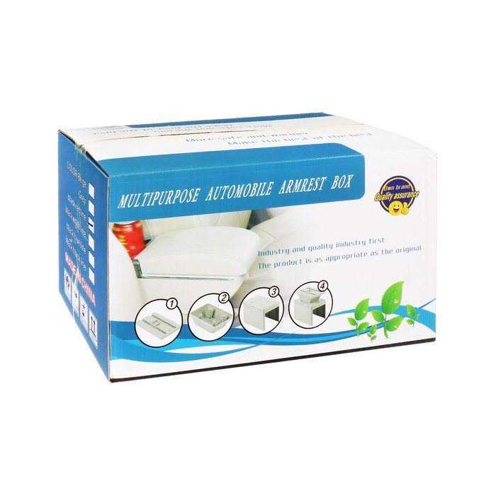 Подлокотник универсальный, 7 USB, провод USB 1 м, кожа PU, черный