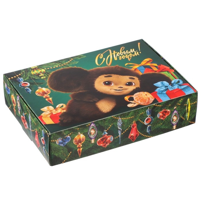 Коробка подарочная Коробка подарочная "С Новым Годом!", Чебурашка, 21х15х5 см