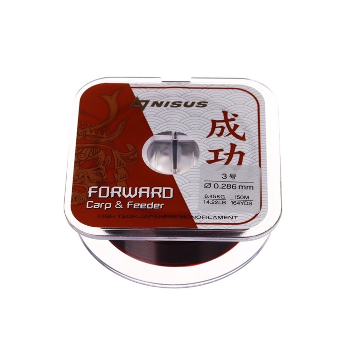 Леска NISUS FORWARD Carp & Feeder, диаметр 0.286 мм, тест 6.45 кг, 150 м, коричневая Леска NISUS FORWARD Carp & Feeder, диаметр 0.286 мм, тест 6.45 кг, 150 м, коричневая