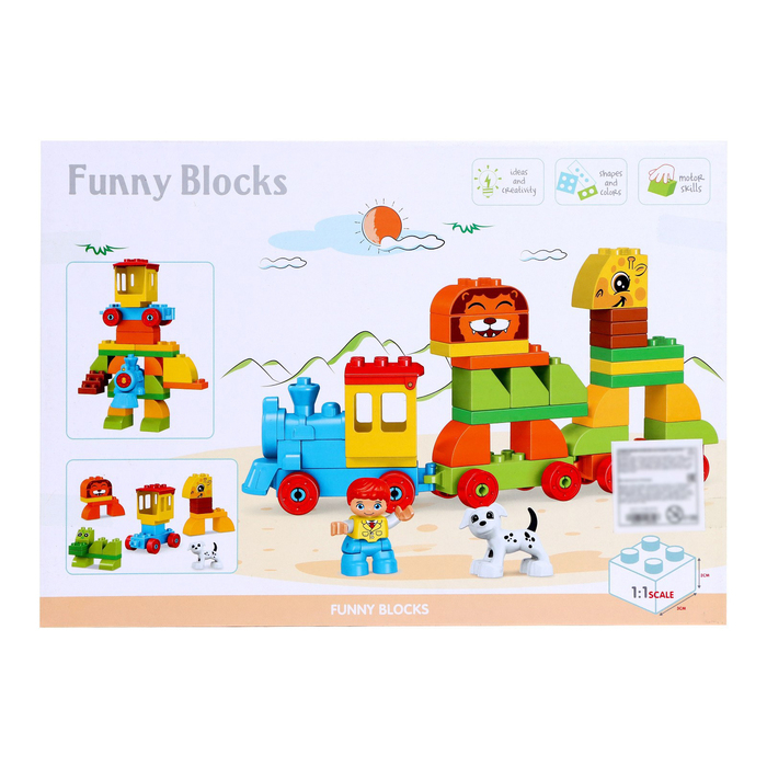 Конструктор «Поезд с зверюшками», 50 деталей Конструктор «Поезд с зверюшками», 50 деталей