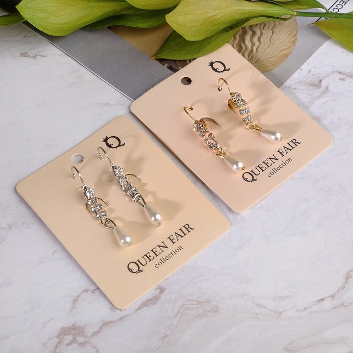 Серьги с жемчугом «Колосок» капля, цвет МИКС Серьги с жемчугом «Колосок» капля, цвет МИКС