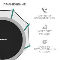 Батут ONLITOP, d=366 см, высота сетки 173 см, с лестницей, цвет серый/салатовый