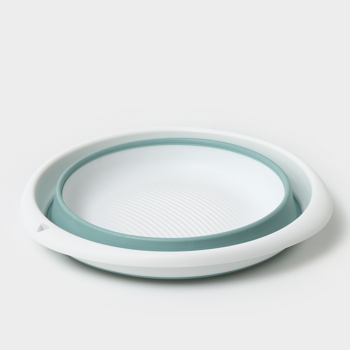 Таз складной «Флекс», 10 л, 39.5×40×5.5 см, цвет морская волна Таз складной «Флекс», 10 л, 39.5×40×5.5 см, цвет морская волна