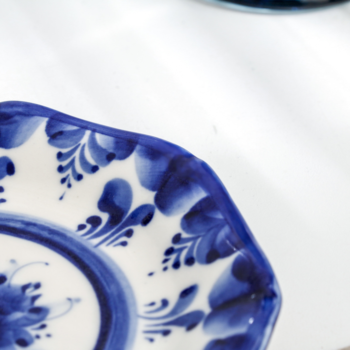 Чайная пара Чайная пара "Элиза", гжель, фарфор, 400 мл, 10х10 см