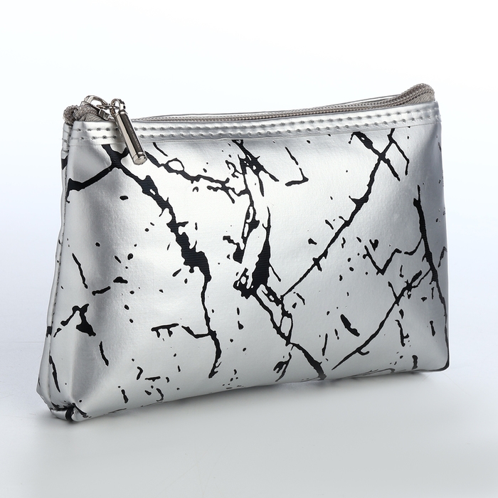 Набор косметичек 2 в 1 на молнии, цвет серебряный Набор косметичек 2 в 1 на молнии, цвет серебряный