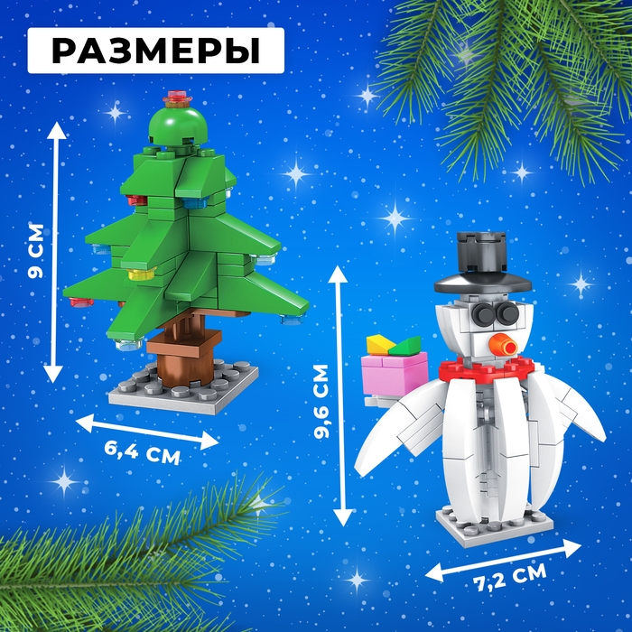 Конструктор «Новогодние истории, снеговик и мальчик», 148 деталей Конструктор «Новогодние истории, снеговик и мальчик», 148 деталей